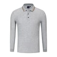 thumbnail image 1 of Men's Pique Cotton Interlock Color Long Sleeve Polo Work Shirt, 1 of 12