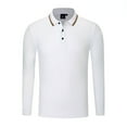 thumbnail image 1 of Men's Pique Cotton Interlock Color Long Sleeve Polo Work Shirt, 1 of 12
