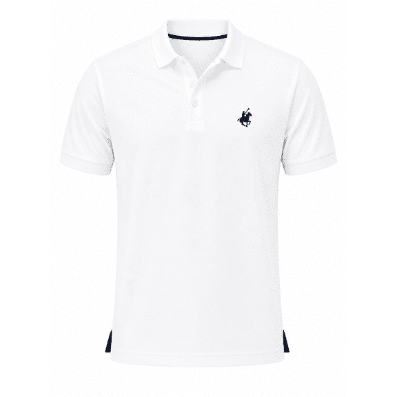 Men’s Pique Polo Shirt Cotton Short Sleeve Collared Golf Polo Soft Breathable Casual Work Shirt