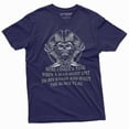 thumbnail image 1 of Men's Pirate warrior T-shirt motivational funny swords skull Birthday gift saying text graphic tee (X-Large Navy Blue), 1 of 7