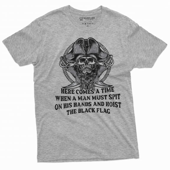 Men's Pirate warrior T-shirt motivational funny swords skull Birthday gift saying text graphic tee