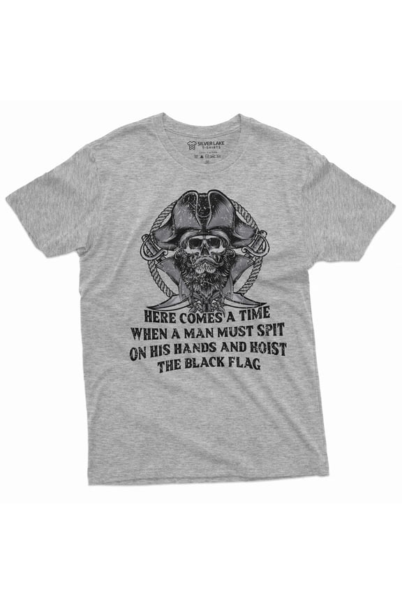 Men's Pirate warrior T-shirt motivational funny swords skull Birthday gift saying text graphic tee