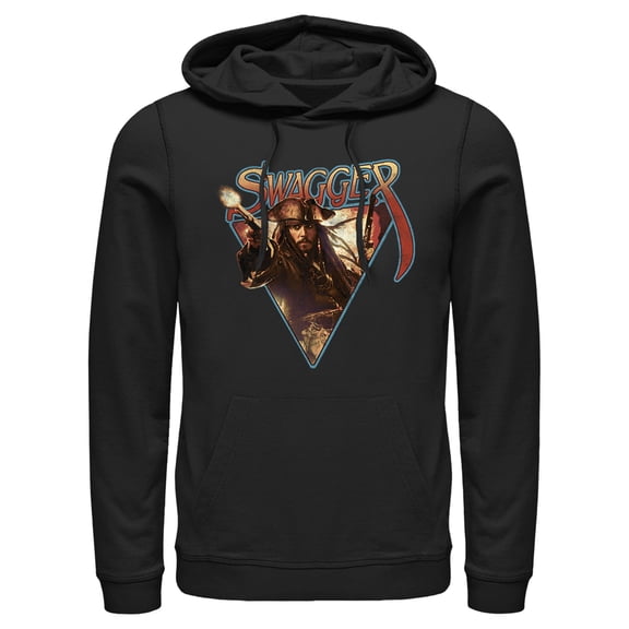 Men's Pirates of the Caribbean: Curse of the Black Pearl Jack Sparrow Swagger Pull Over Hoodie Black X Large