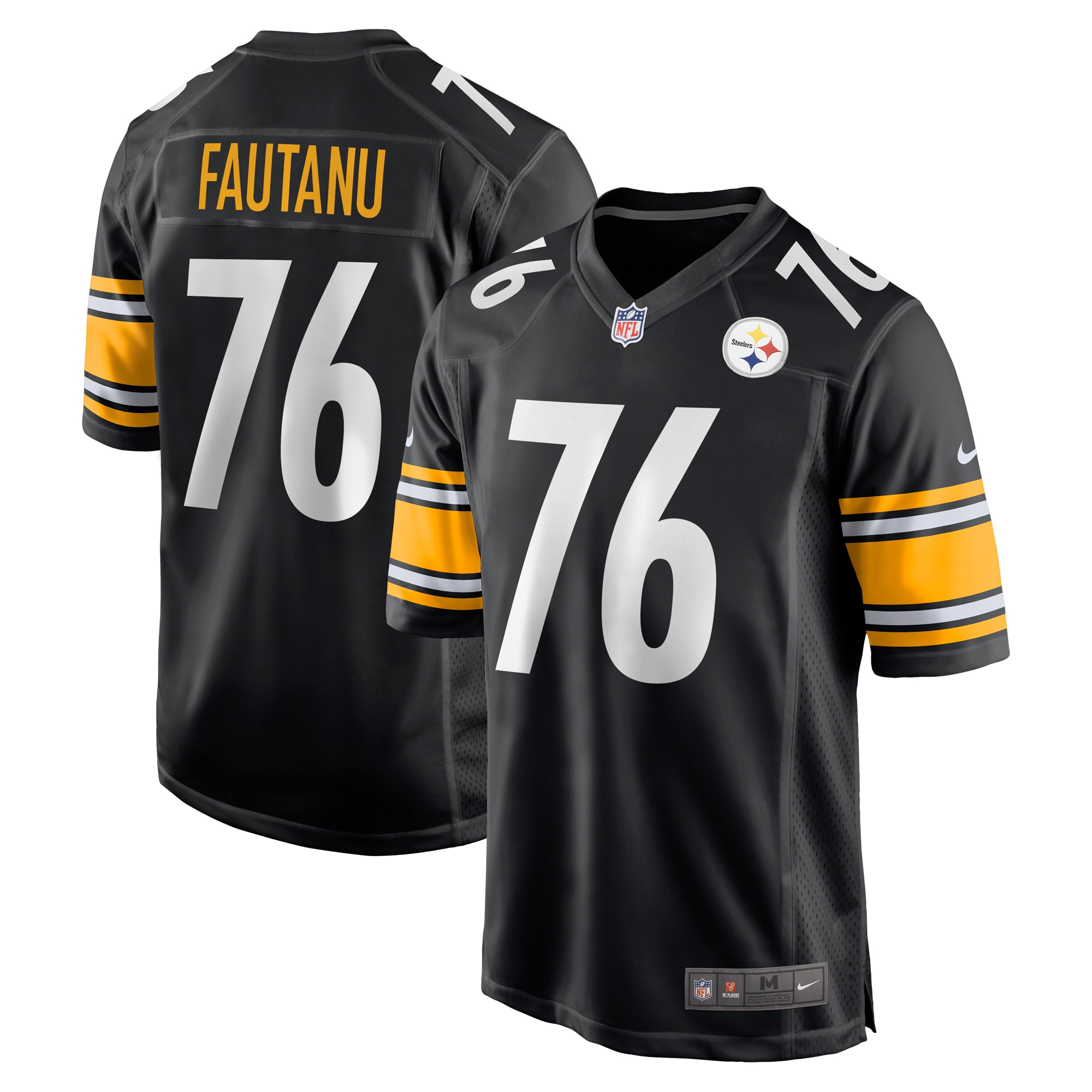 Men's Pittsburgh Stee_lers Troy Fautanu Black 2024 NFL Draft First