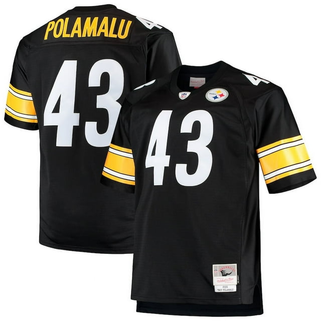Men's Pittsburgh_Steelers Troy Polamalu Mitchell & Ness Black Big ...