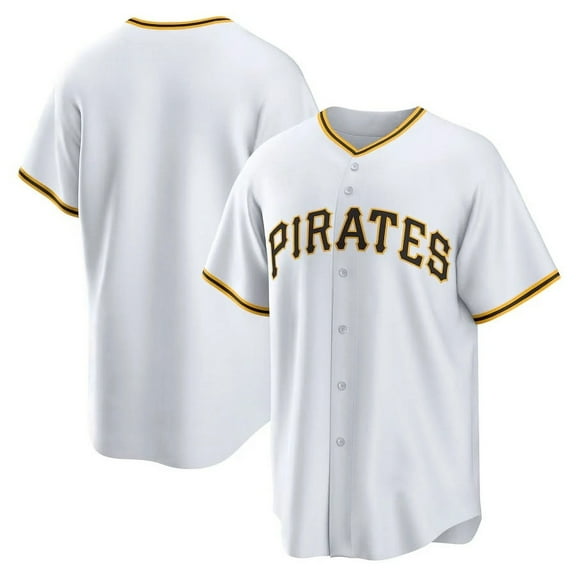 Men's Pittsburgh Team #00 T-Shirt Uniform, Athletic Casual Button Down Short Sleeve-White1-L