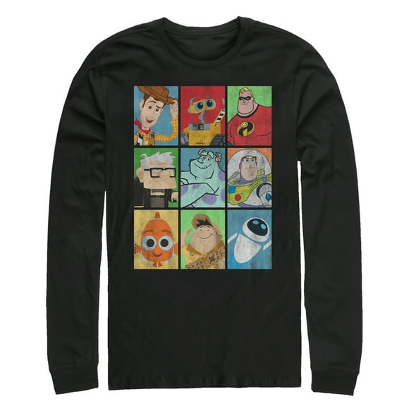 Men's Pixar Character Bingo Long Sleeve Shirt Black Medium