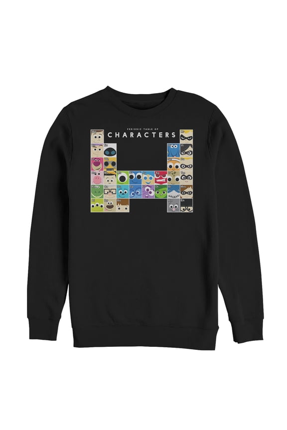 Men's Pixar Character Periodic Table Sweatshirt Black X Large