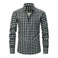 thumbnail image 1 of Men's Plaid Button Down Shirts Long Sleeve Casual Business Work Blouse Tops Regular Fit Gingham Shirts Dark Green L, 1 of 3