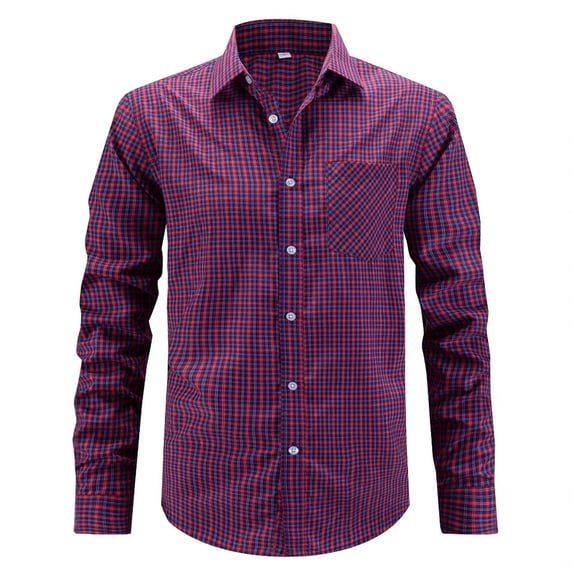 Men's Plaid Button Down Shirts Long Sleeve Comfort Breathable Regular Fit Dress Shirt for Work to Weekend Business Casual