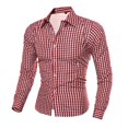 thumbnail image 1 of Men's Plaid Button Down Shirts Long Sleeve Dress Shirts Regular Fit Gingham Shirts, 1 of 3