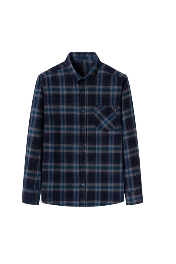 Plaid Shirts for Men Plaid Casual Button-down Shirt Long Sleeve Turndown Collar Blouse for Daily Wear, Stylish and Versatile Fashion Top