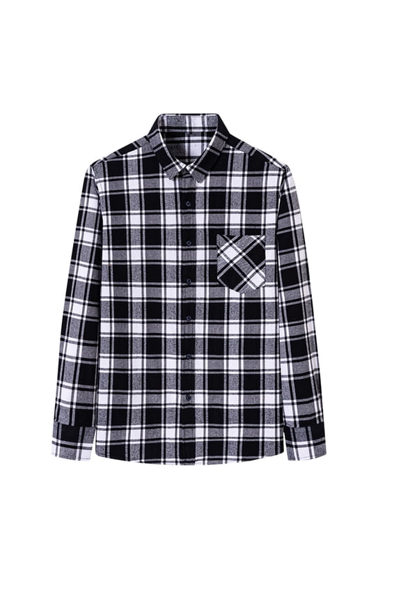 Plaid Shirts for Men Plaid Casual Button-down Shirt Long Sleeve Turndown Collar Blouse for Daily Wear, Stylish and Versatile Fashion Top