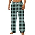 thumbnail image 1 of Men's Plaid Casual Home Pants Soft Flannel Straight Leg Lounge Sleepwear Warmth Elastic Waist Long Pant, 1 of 3