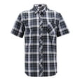 thumbnail image 1 of Men's Plaid Checkered Button Down Casual Short Sleeve Regular Fit Dress Shirt (PLS-06, M), 1 of 2