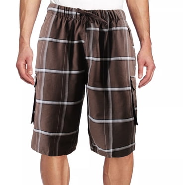 XMMSWDLA Men's Cargo Shorts - Casual Plaid Relaxed Loose Fit Elastic Waist Multi Pocket Pants Blue Workout Shorts Men XMMSWDLA Men's Cargo Shorts - Casual Plaid Relaxed Loose Fit Elastic Waist Multi Pocket Pants Blue Workout Shorts Men