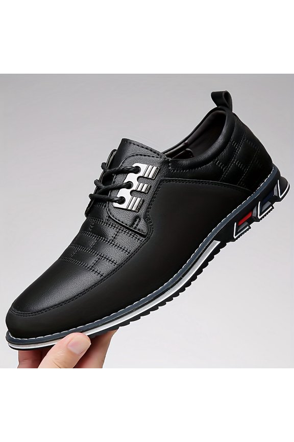 Men's Plaid Derby Shoes, Wear-resistant Non-Slip Dress Shoes for Wedding Business