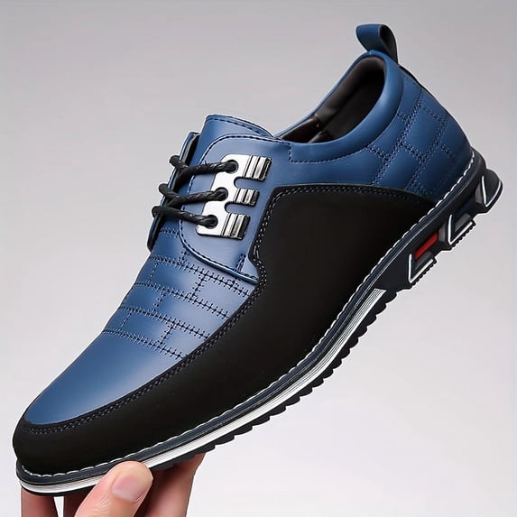 Men's Plaid Derby Shoes, Non-Slip Dress Shoes for Wedding Business Wear-resistant