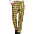 thumbnail image 1 of Men's Plaid Dress Pants Casual Skinny Straight Fit Flat-Front Business Pants with Pockets Fashion Loose Fit Chino Trousers, 1 of 1