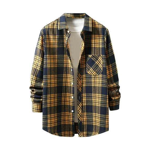Plaid Shirts for Men Clearance Sale,Men's Plaid Dress Shirts Long sleeve,Plaid Shirts,Flannel Plaid Shirt for Men Regular Fit Button Down Shirts Long Sleeve Casual Button Up Plaid Shirts Tops
