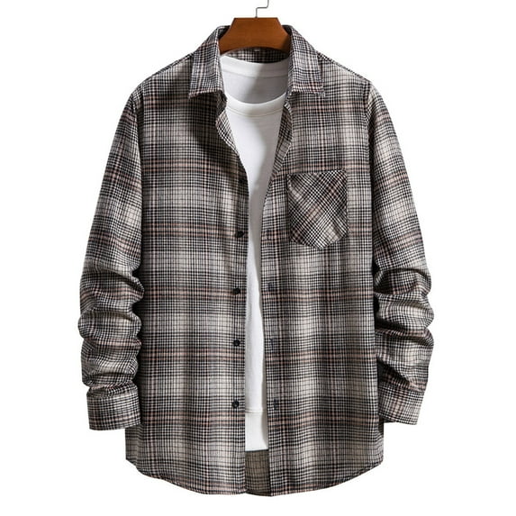 Men's Plaid Dress Shirts Long sleeve,Plaid Shirts,Flannel Plaid Shirt for Men Regular Fit Button Down Shirts Long Sleeve Casual Button Up Plaid Shirts Tops