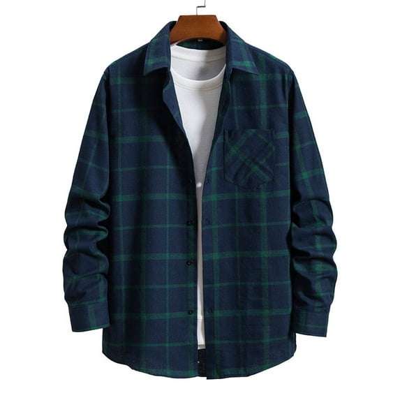 Men's Plaid Dress Shirts Long sleeve,Plaid Shirts,Flannel Plaid Shirt for Men Regular Fit Button Down Shirts Long Sleeve Casual Button Up Plaid Shirts Tops
