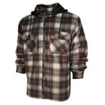 thumbnail image 1 of Men's Plaid Flannel Hoodie Heavy Full Zip Up Long Sleeve Warm Hooded Jacket, Blackk/Grey/Burgundy, XL, 1 of 6