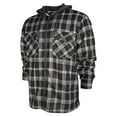 thumbnail image 1 of Men's Plaid Flannel Hoodie Heavy Full Zip Up Long Sleeve Warm Hooded Jacket, Charcoal/Grey/White, XL, 1 of 5