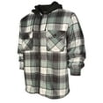 thumbnail image 1 of Men's Plaid Flannel Hoodie Heavy Full Zip Up Long Sleeve Warm Hooded Jacket, Green/Black/Grey, S, 1 of 5