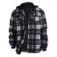 thumbnail image 1 of Outwear Plaid Flannel Sherpa Lined Full Zip Hoodie Jacket Men's, 1 of 8