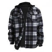 Outwear Plaid Flannel Sherpa Lined Full Zip Hoodie Jacket Mens