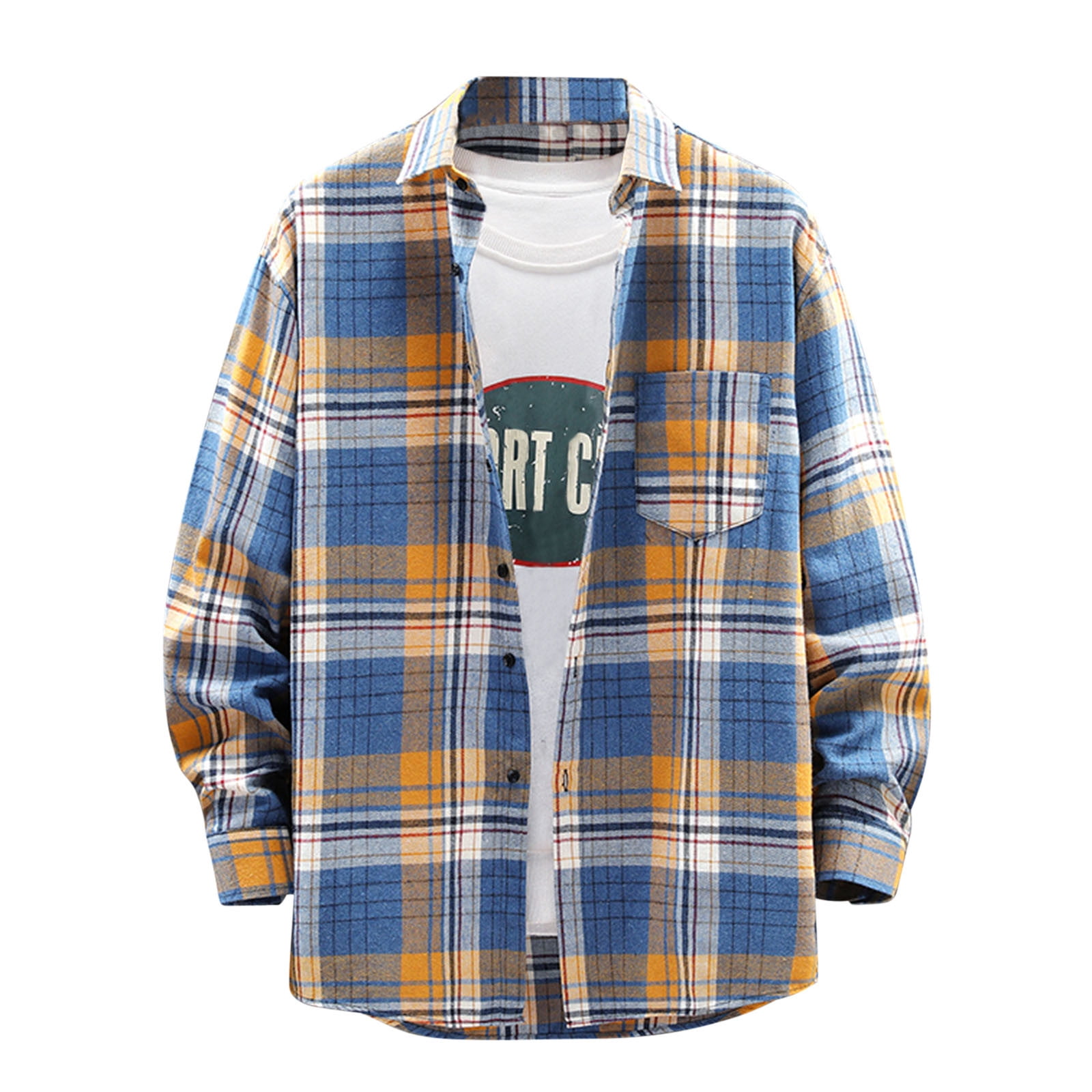 Long-sleeve plaid shirt