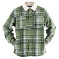 thumbnail image 1 of Men's Plaid Heavy Weight Shacket Jacket 2 Front Pockets T-Shirt Green Plaid 2XL, 1 of 1