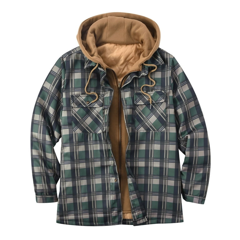Men's plaid hooded sweatshirt clearance
