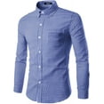 thumbnail image 1 of Men's Plaid Long Sleeve Casual Button Down Slim Fit Dress Shirts Royal Blue 3XL, 1 of 1