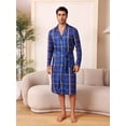 thumbnail image 1 of Men's Plaid Long Sleeve Homewear Robe, 1 of 5
