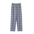 thumbnail image 1 of Men's Plaid Pajamas Pants Elastic Waist Straight Leg Home Pants Loose Lounge Long Sleepwear, 1 of 2