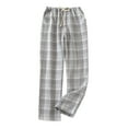 thumbnail image 1 of Men's Plaid Pajamas Pants Nightwear Wide Leg Homewear Comfort Sleepwear Straight Drawstring Casual Trousers, 1 of 2