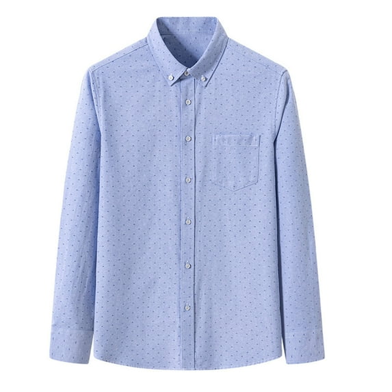 Men's Plaid Polo Shirts Button Down Long Sleeve T Shirt Casual Slim Fit Gingham Lightweight Work T Shirt Tops