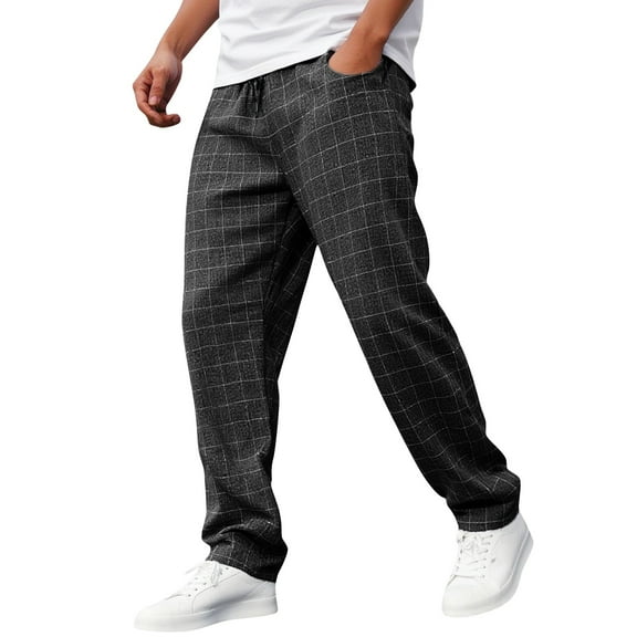 Men's Plaid Print Sweatpants Men's Casual Fashion Sweatpants