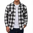thumbnail image 1 of Men's Plaid Shirt Jackets Long Sleeve Button Down Shacket Casual Fall Soft Outwear Classic Shirts Coat with Pockets, 1 of 5