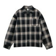 thumbnail image 1 of Men's Plaid Shirt, Long Sleeve Button Down Collared Design with Striped Pattern, Breathable Polyester Fabric for Casual Outdoor and Daily Wear, 1 of 3