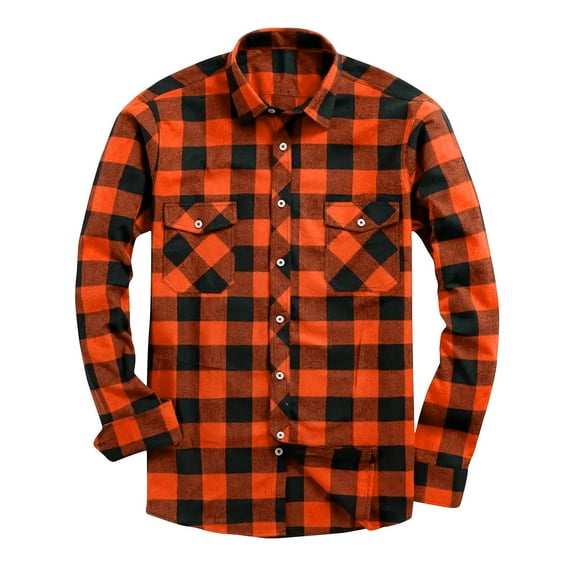 Men's Plaid Shirt Regular Fit Long Sleeve Button Down Shirt Casual Lightweight Shirt Jacket Vintage Casual Cowboy Shacket with Pockets