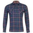 thumbnail image 1 of Men's Plaid Shirt Slim Fit Long Sleeve Button Down Lapel Collar Cotton Dress Blouse Business Casual Tops With Pocket, 1 of 3