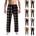 thumbnail image 1 of Men's Plaid Stripe Casual Pants, Fashion Pajama Pants with Elastic Waist for Lounging, Sleeping and Home Wear,Coffee,M, 1 of 5