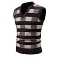 thumbnail image 1 of Men's Plaid Sweater Vest - Vintage Preppy Style V Neck Sleeveless Casual Slim Fit Pullover Knitwear Waistcoat, 1 of 3