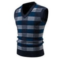 thumbnail image 1 of Men's Plaid Sweater Vest - Vintage Preppy Style V Neck Sleeveless Casual Slim Fit Pullover Knitwear Waistcoat, 1 of 3
