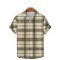 thumbnail image 1 of Men's Plaid Tshirts Top Casual Blouse Short Sleeve Summer Shirts Trendy Vacation Button Shirt Tops Comfy Lightweight Clothing, 1 of 4