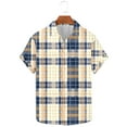 thumbnail image 1 of Men's Plaid Tshirts Top Casual Blouse Short Sleeve Summer Shirts Trendy Vacation Button Shirt Tops Comfy Lightweight Clothing, 1 of 4