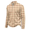 thumbnail image 1 of Men's Plaid Waffle Knit Sweatshirt Quarter Zip Pullover Stand Collar Long Sleeve Loose Fit Casual Sweatshirt For Fall Winter Daily Wear, L, 1 of 7